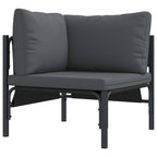Gartensofa-set mit Kissen 4 pcs Schwarz Stahl