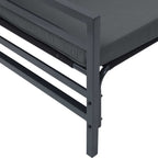 Gartensofa-set mit Kissen 6 pcs Schwarz Stahl