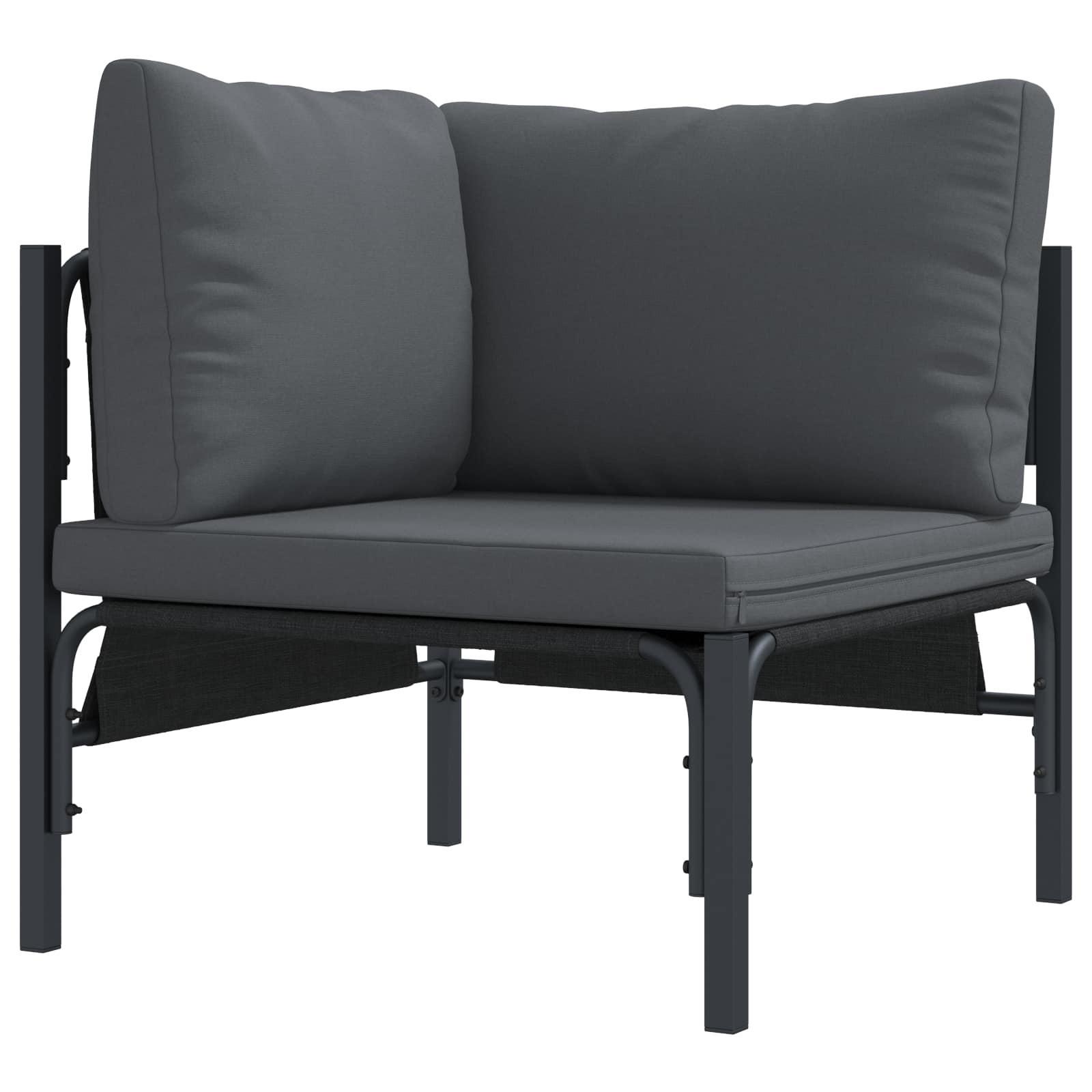 Gartensofa-set mit Kissen 6 pcs Schwarz Stahl