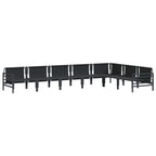 Gartensofa-set mit Kissen 7 pcs Schwarz Stahl