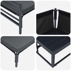 Gartensofa-set mit Kissen 8 pcs Schwarz Stahl