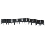 Gartensofa-set mit Kissen 9 pcs Schwarz Stahl