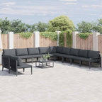 Gartensofa-set mit Kissen 12 pcs Schwarz Stahl