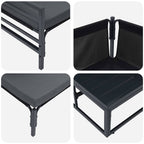 Gartensofa-set mit Kissen 10 pcs Schwarz Stahl