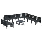 Gartensofa-set mit Kissen 10 pcs Schwarz Stahl