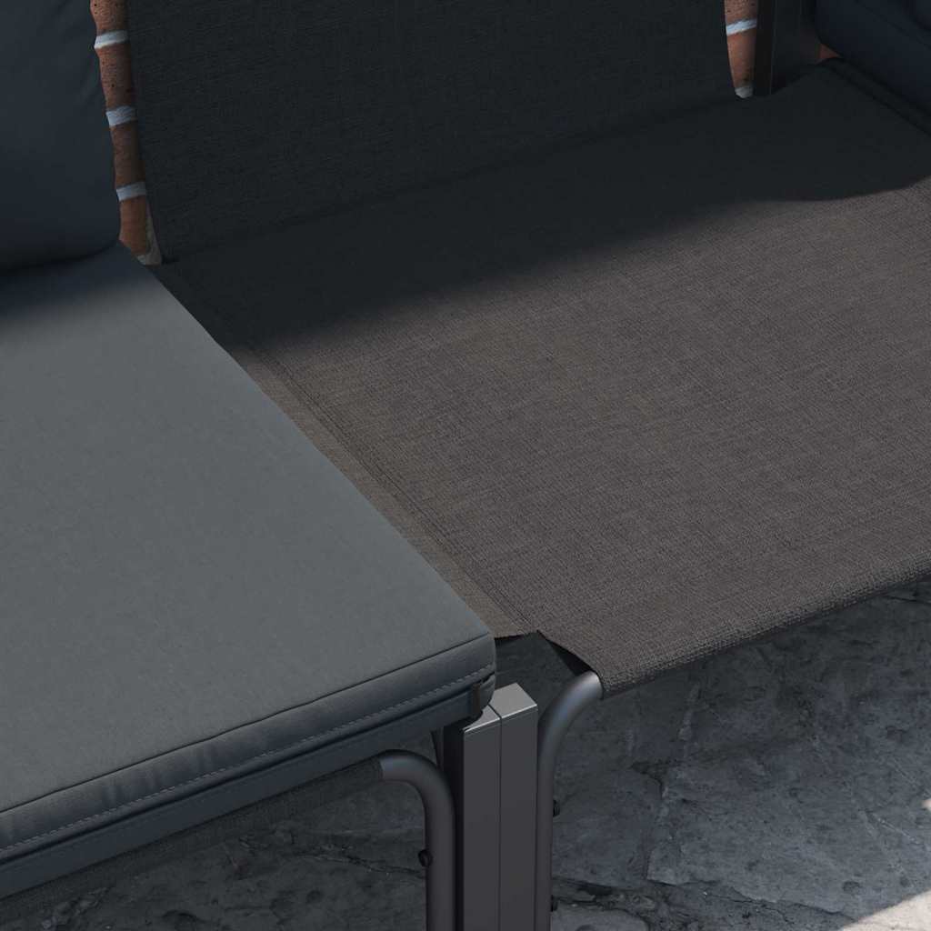 Gartensofa-set mit Kissen 9 pcs Schwarz Stahl