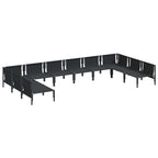 Gartensofa-set mit Kissen 10 pcs Schwarz Stahl