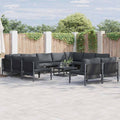 Gartensofa-set mit Kissen 12 pcs Schwarz Stahl