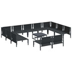 Gartensofa-set mit Kissen 12 pcs Schwarz Stahl