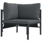 Gartensofa-set mit Kissen 14 pcs Schwarz Stahl