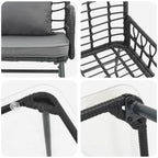 Gartenmöbel Set 4 pcs Schwarz und Anthrazit Poly-Rattan