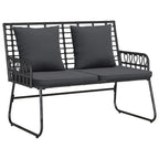 Gartenmöbel Set 4 pcs Schwarz und Anthrazit Poly-Rattan