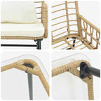 Gartenmöbel Set 4 pcs Schwarz und Anthrazit Poly-Rattan