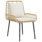 Gartenmöbel Set mit Kissen 4 pcs Schwarz und Creme Poly-Rattan