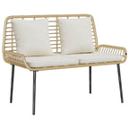 Gartenmöbel Set mit Kissen 4 pcs Schwarz und Creme Poly-Rattan
