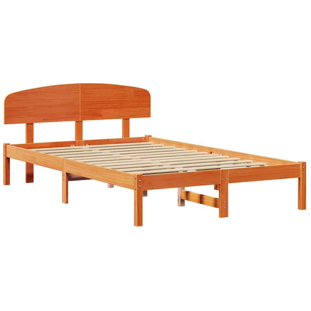 Bettrahmen Wachsbraun 120 x 200 cm Massives Kiefernholz