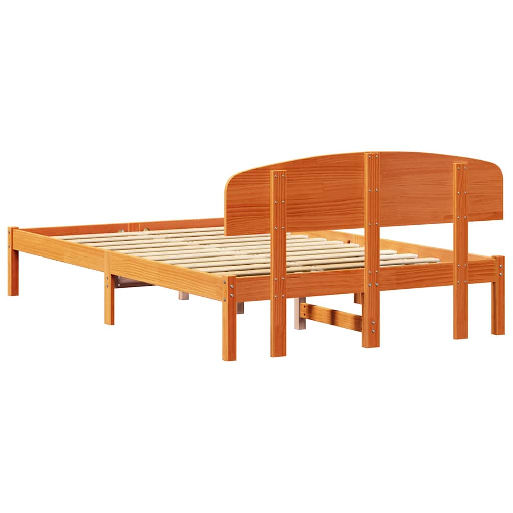 Bettrahmen Wachsbraun 120 x 200 cm Massives Kiefernholz