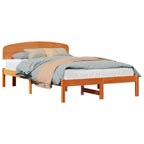 Bettrahmen Wachsbraun 140 x 190 cm Massives Kiefernholz