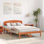 Bettrahmen Wachsbraun 135 x 190 cm Massives Kiefernholz