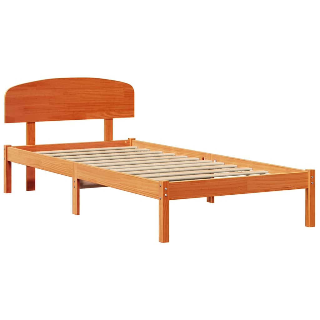 Bettrahmen Wachsbraun 90 x 190 cm Massives Kiefernholz