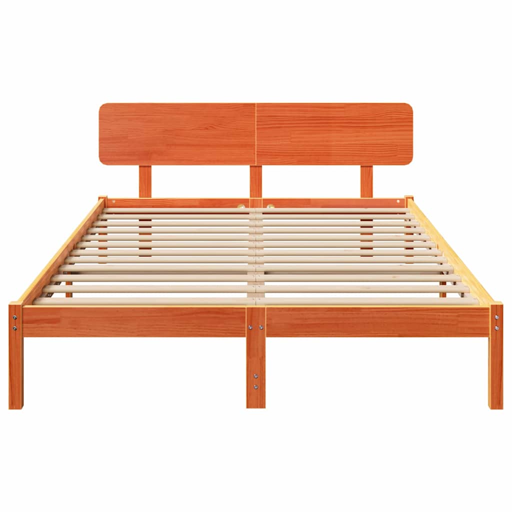 Bettrahmen Wachsbraun 200 x 200 cm Massives Kiefernholz