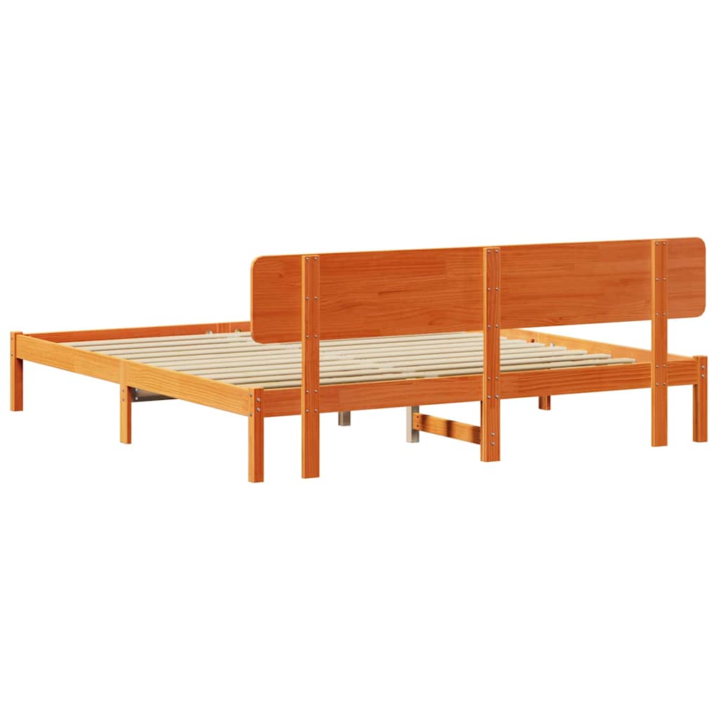 Bettrahmen Wachsbraun 180 x 200 cm Massives Kiefernholz