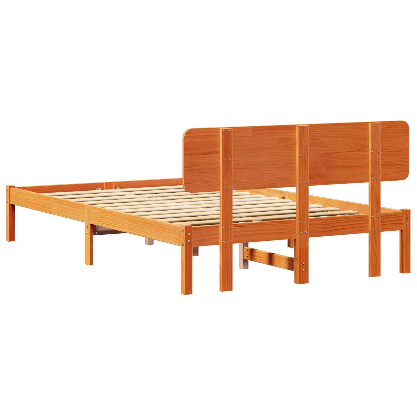 Bettrahmen Wachsbraun 120 x 200 cm Massives Kiefernholz