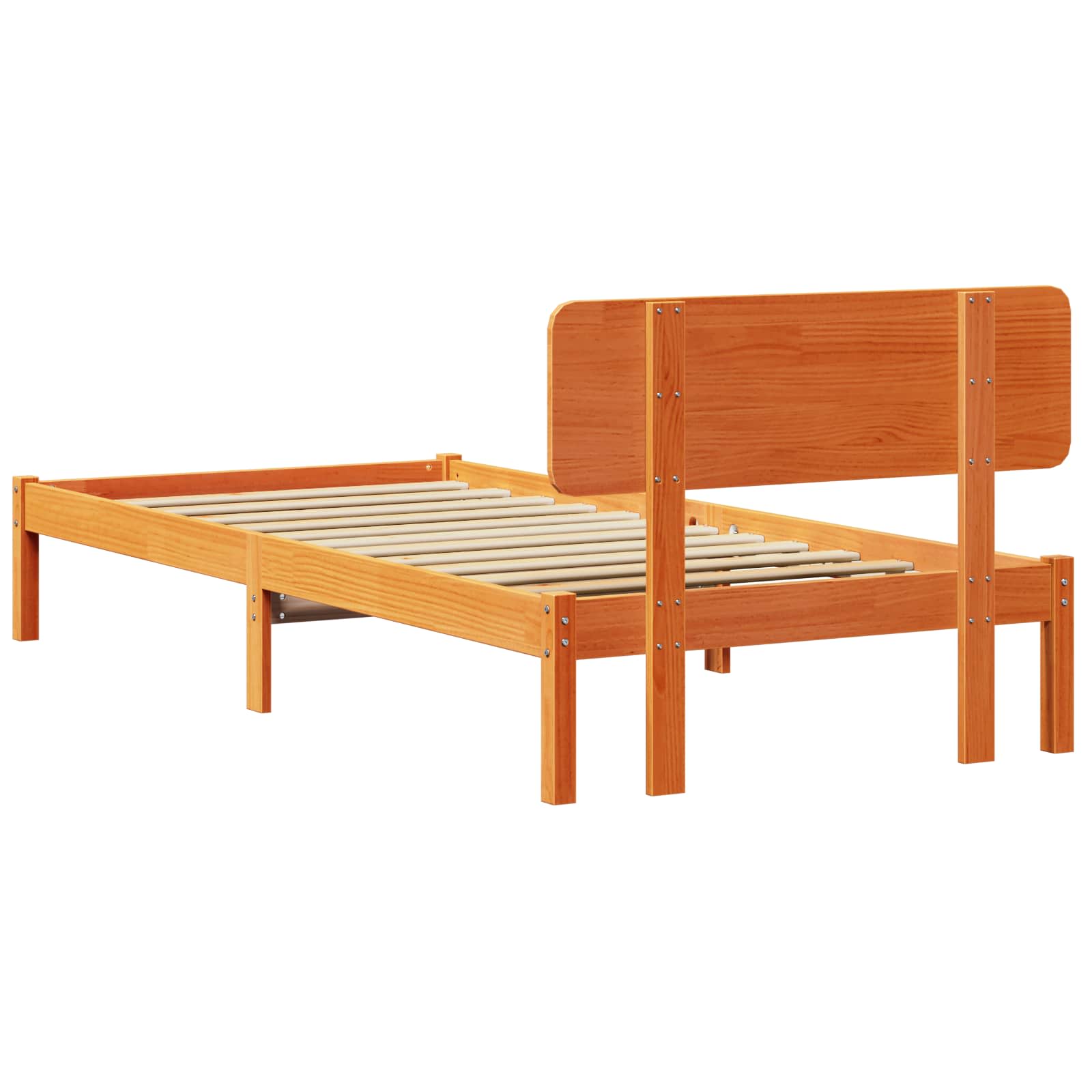 Bettrahmen Wachsbraun 75 x 190 cm Massives Kiefernholz