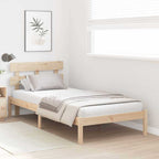 Bettgestell mit Kopfteil Braun 80 x 200 cm Massivholz Kiefer