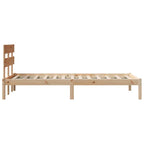 Bettgestell mit Kopfteil Braun 90 x 190 cm Massivholz Kiefer