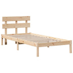 Bettgestell mit Kopfteil Braun 75 x 190 cm Massivholz Kiefer