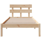 Bettgestell mit Kopfteil Braun 75 x 190 cm Massivholz Kiefer