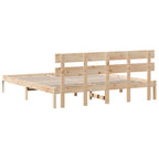 Bettgestell mit Kopfteil Braun 200 x 200 cm Massivholz Kiefer