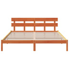 Bettgestell mit Kopfteil Braun 200 x 200 cm Massivholz Kiefer