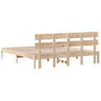 Bettgestell mit Kopfteil Braun 180 x 200 cm Massivholz Kiefer
