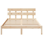 Bettgestell mit Kopfteil Braun 140 x 200 cm Massivholz Kiefer