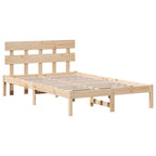 Bettgestell mit Kopfteil Braun 120 x 190 cm Massivholz Kiefer