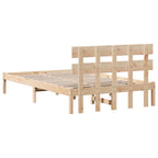 Bettgestell mit Kopfteil Braun 120 x 190 cm Massivholz Kiefer