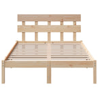 Bettgestell mit Kopfteil Braun 120 x 190 cm Massivholz Kiefer