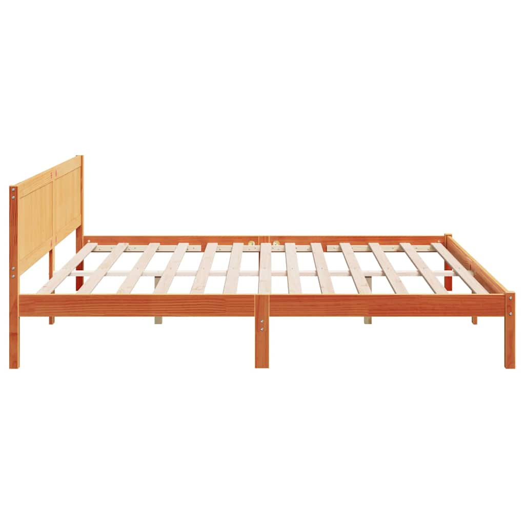 Bettgestell Braun 200 x 200 cm Massivholz Kiefer