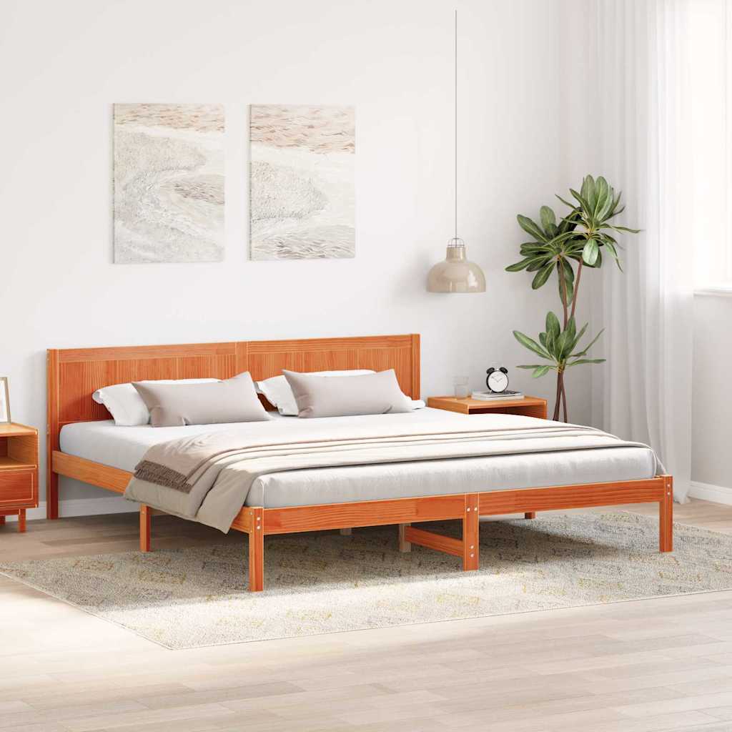Bettgestell Braun 180 x 200 cm Massivholz Kiefer