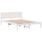 Bettgestell Weiß 150 x 200 cm Massivholz Kiefer