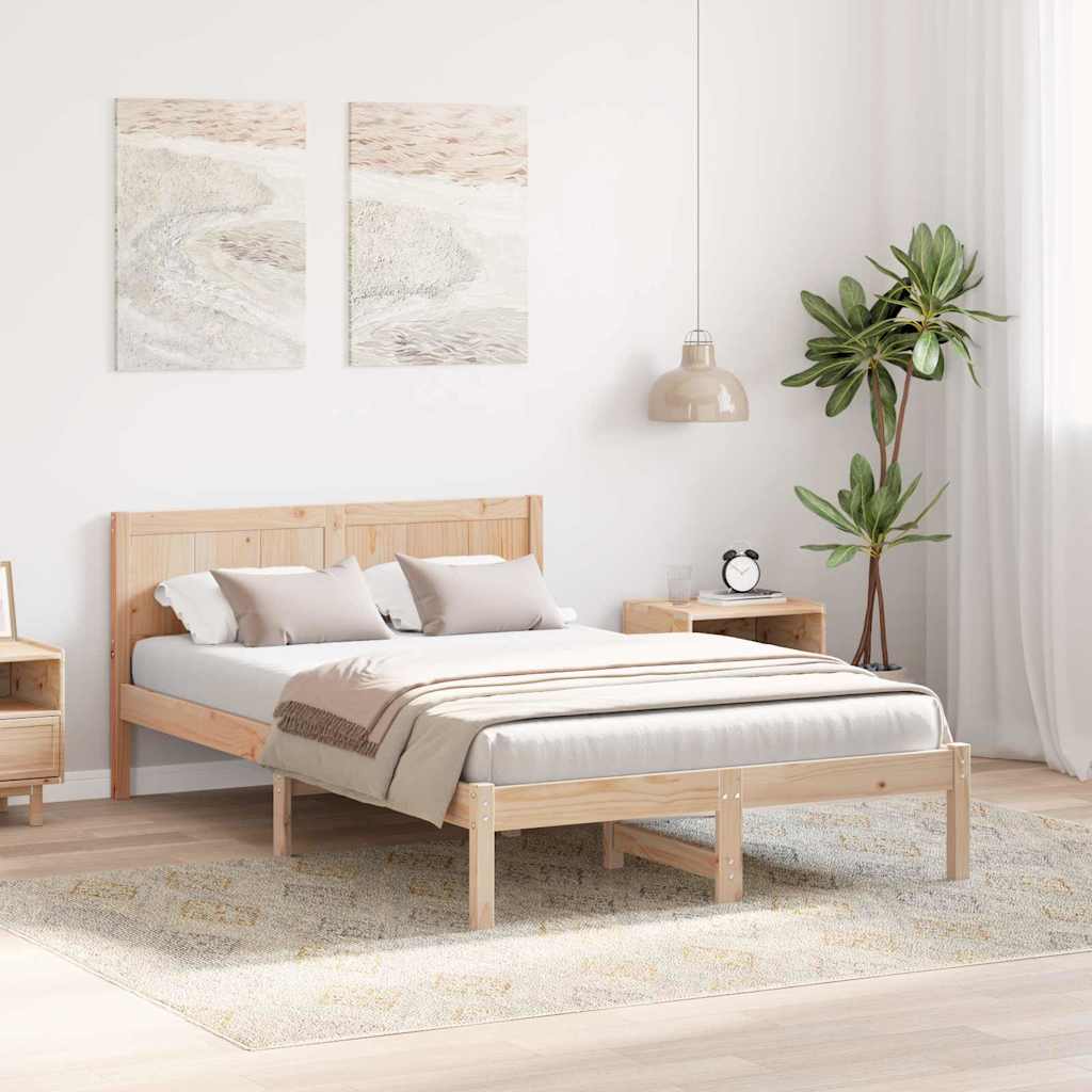 Bettgestell Braun 120 x 200 cm Massivholz Kiefer