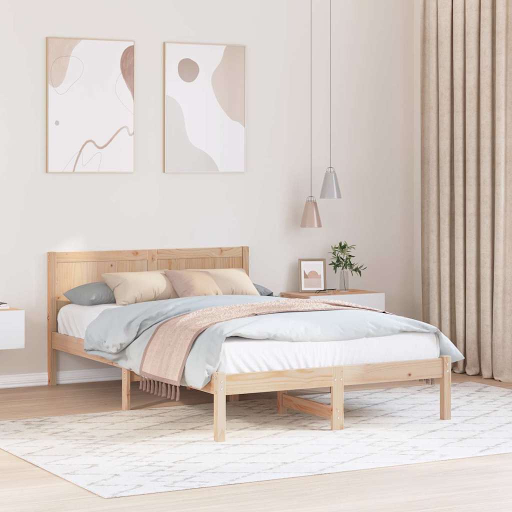 Bettgestell Braun 140 x 190 cm Massivholz Kiefer