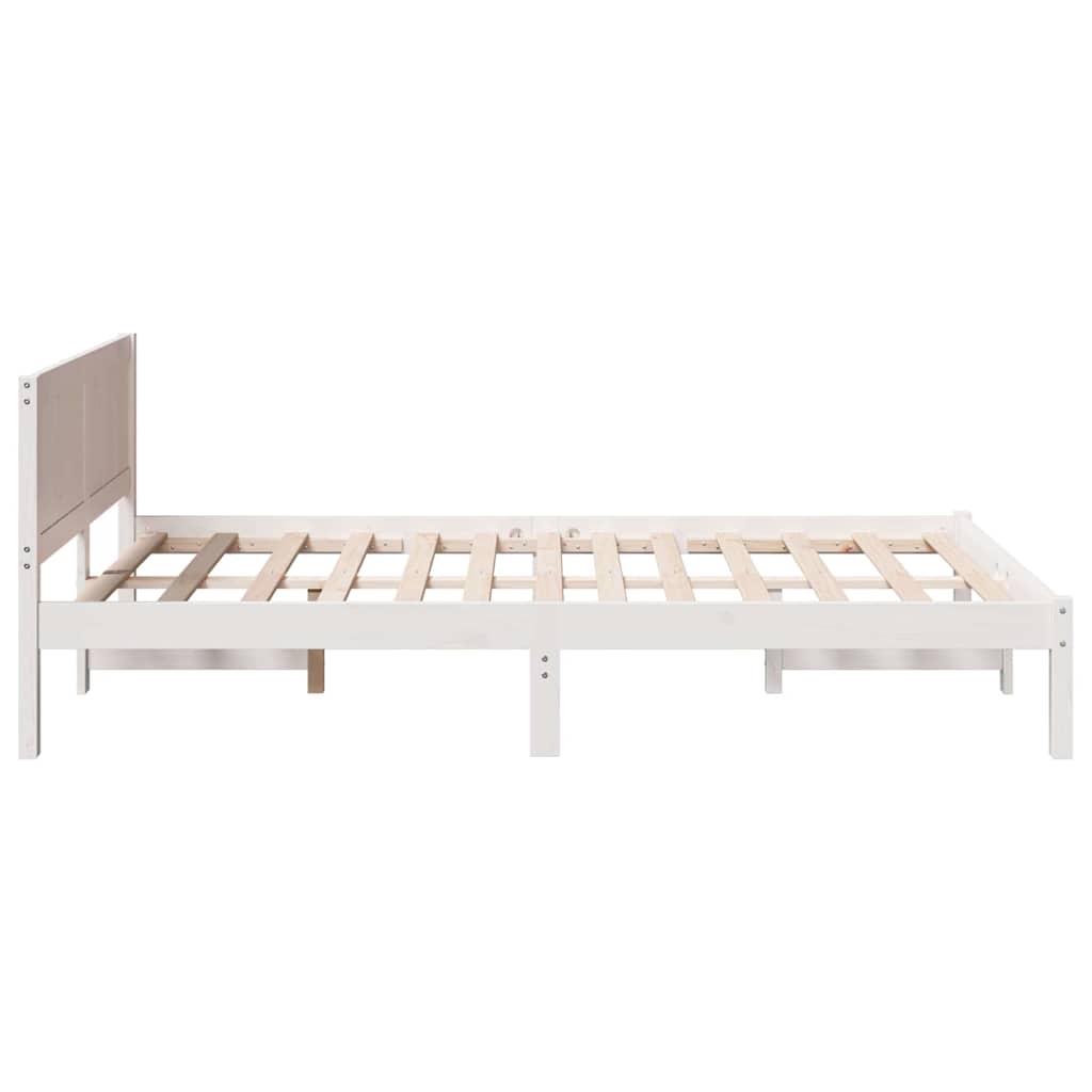 Bettgestell Weiß 120 x 190 cm Massivholz Kiefer