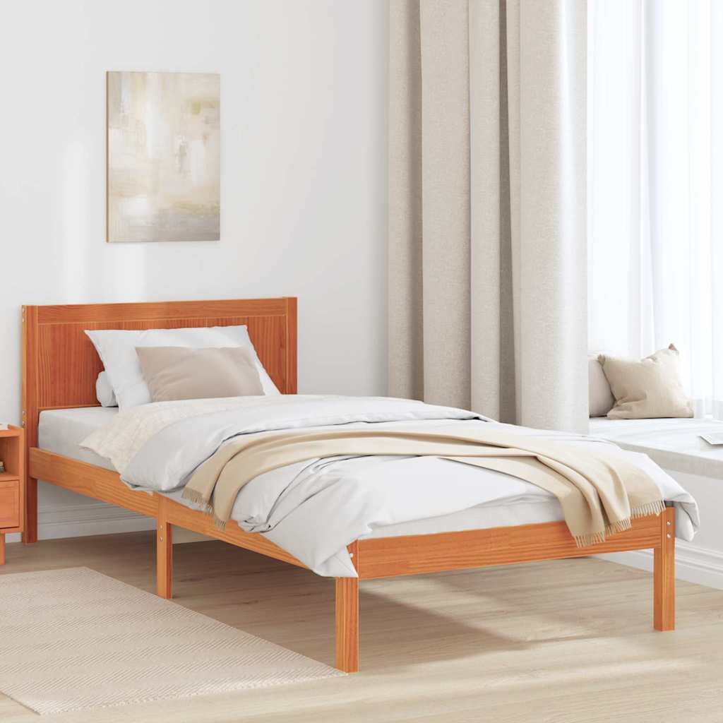 Bettgestell Braun 90 x 200 cm Massivholz Kiefer