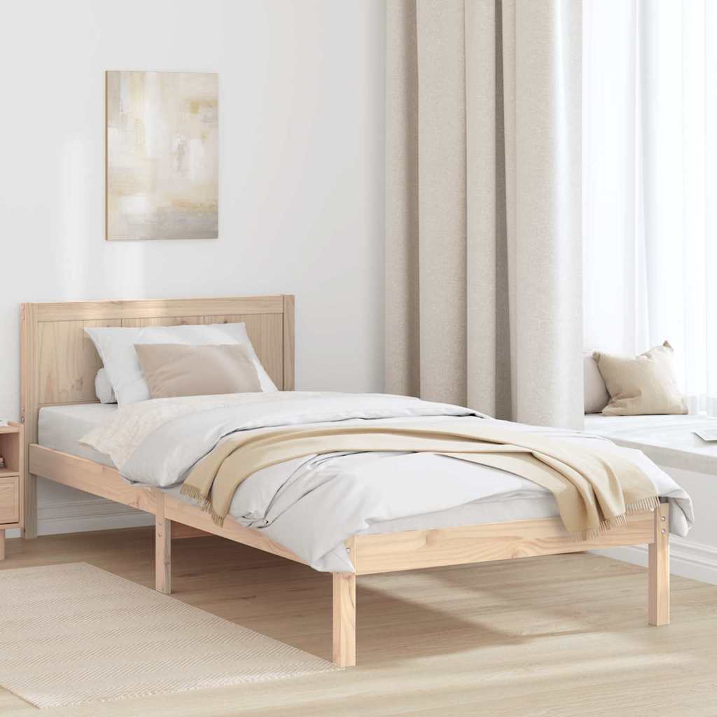 Bettgestell Braun 75 x 190 cm Massivholz Kiefer