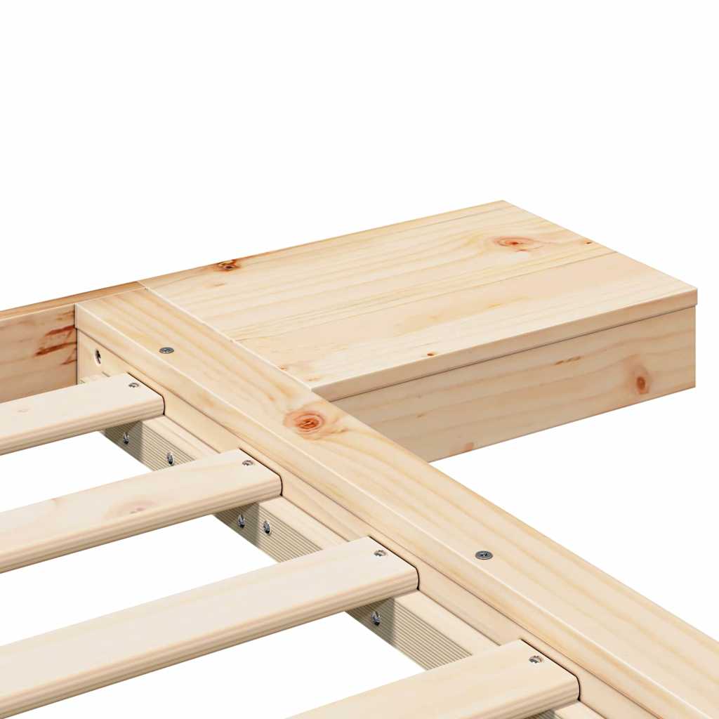 Bettgestell mit Kopfteil mit Speicher Braun 160 x 200 cm Holz