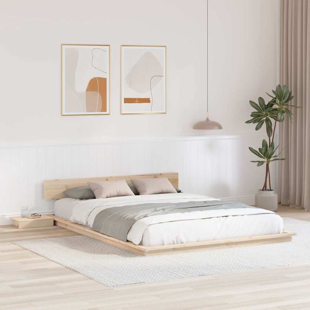 Bettgestell mit Kopfteil mit Speicher Braun 160 x 200 cm Holz