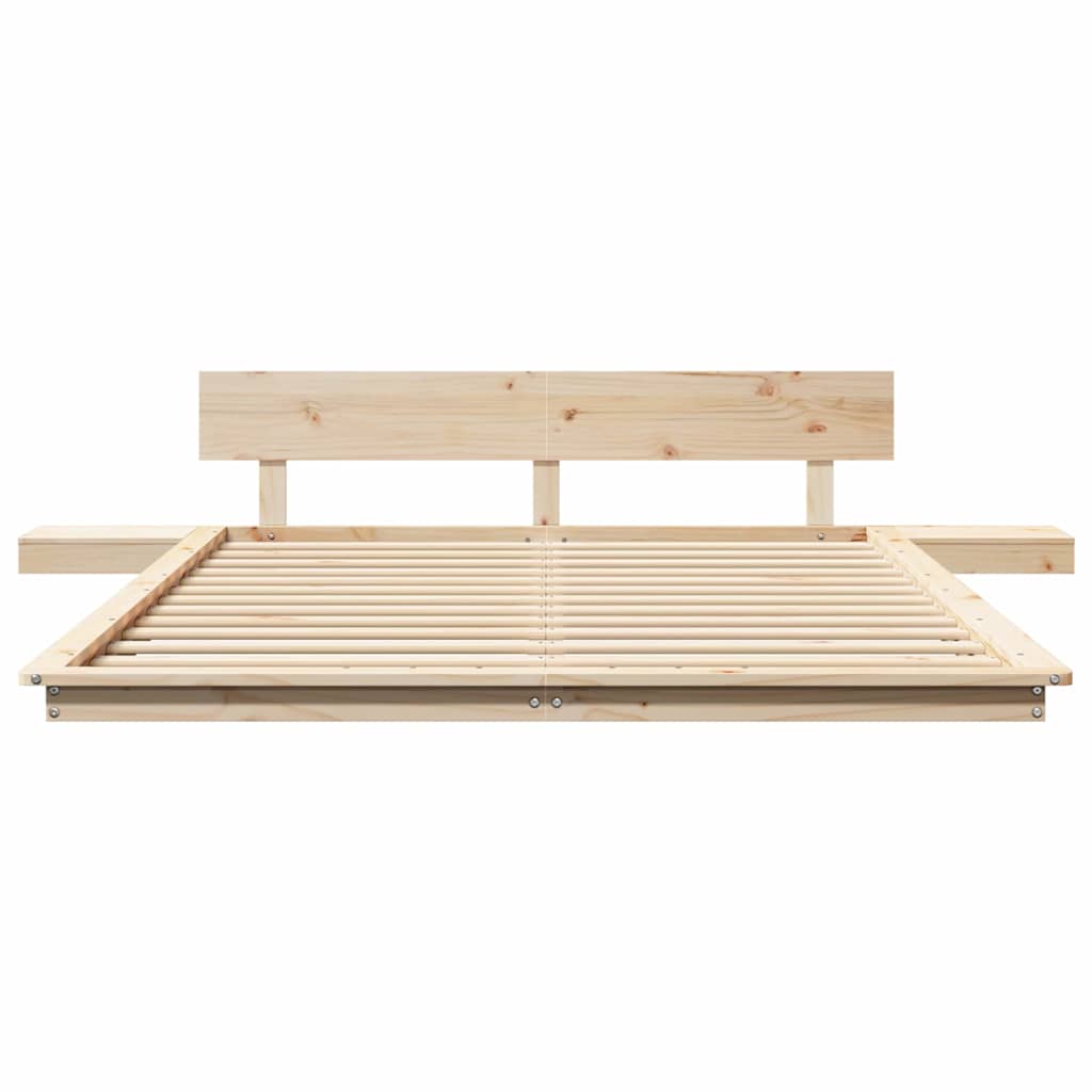 Bettgestell mit Kopfteil mit Speicher Braun 160 x 200 cm Holz